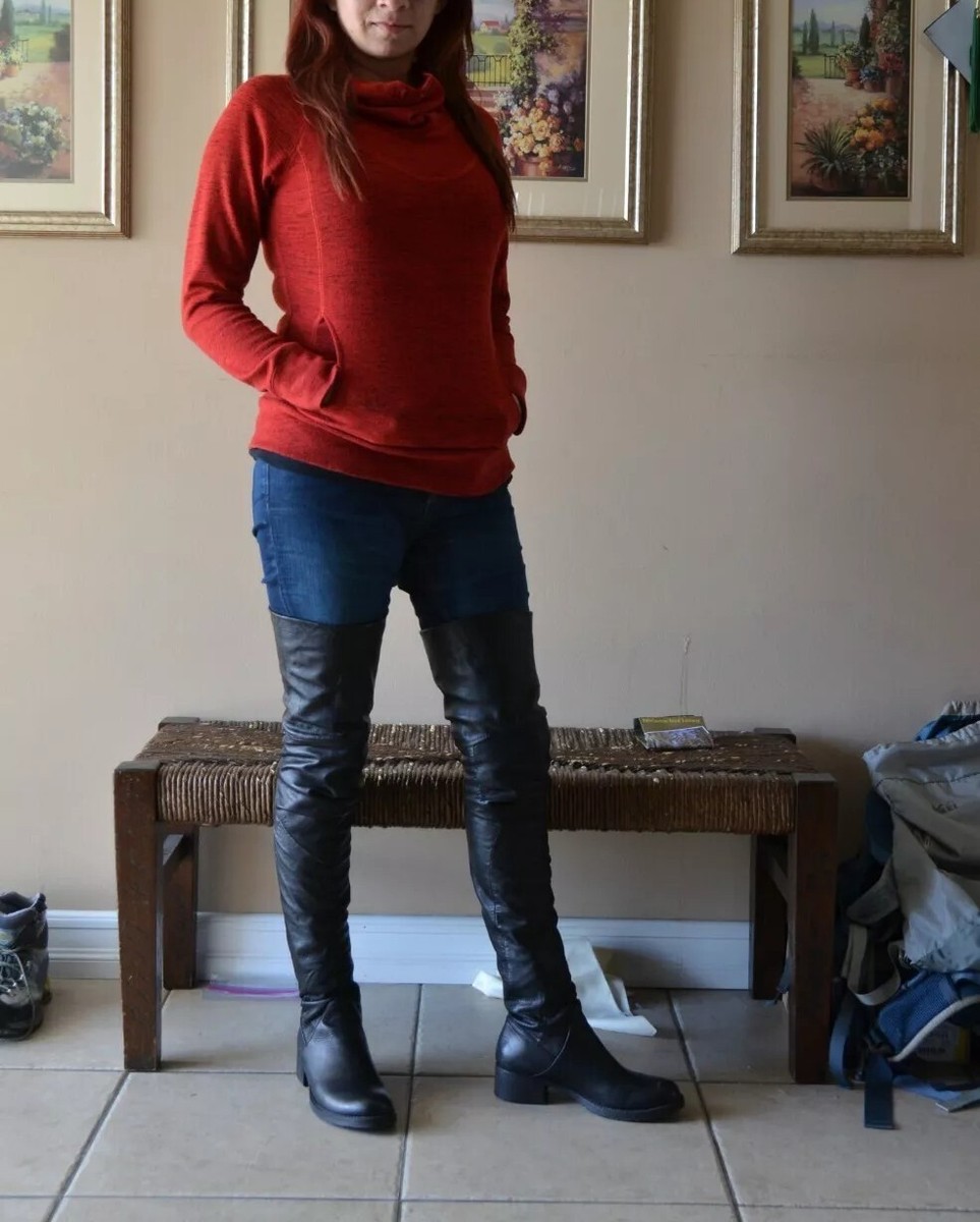 Biker Leather Over The Knee Thigh High Boots