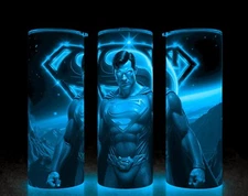 Glow in the Dark Superman Man of Steel  on Planet Krypton  Cup Mug Tumbler