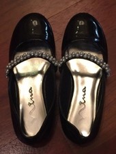 Nina Nataly Girl's Black Patent Ballet Flat Shoes 1.5M