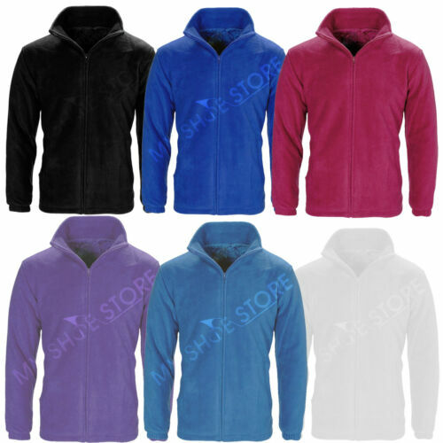 UNISEX FLEECE JACKET POLAR POLO ANTI PILL WORK COAT WINTER WARM OUTDOOR WORK TOP - Picture 1 of 7