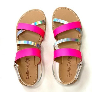 silver cross over sandals