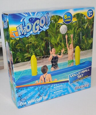 H2O Go! Inflatable Floating Volleyball Set Pool Water Game Includes Ball NIB