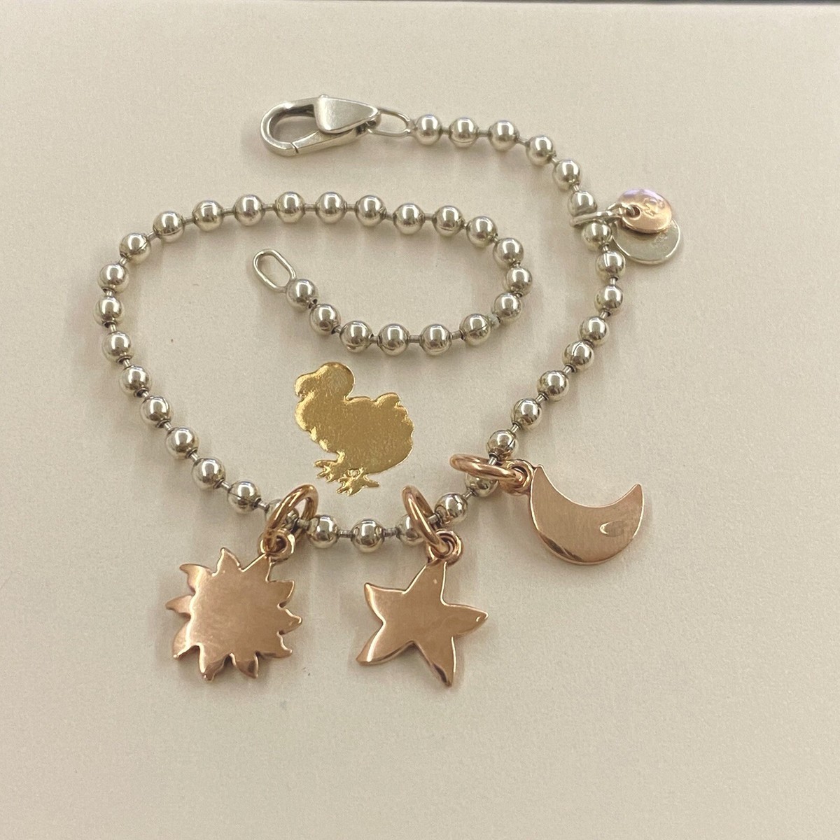 Dodo Pomellato Bracciale Ciondolo Stella Luna Sole Oro Rosa
