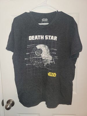 #ad #ad Star Wars Death Star Parts Graphic Short Sleeve Crew Neck Grey L Size Large $10.00