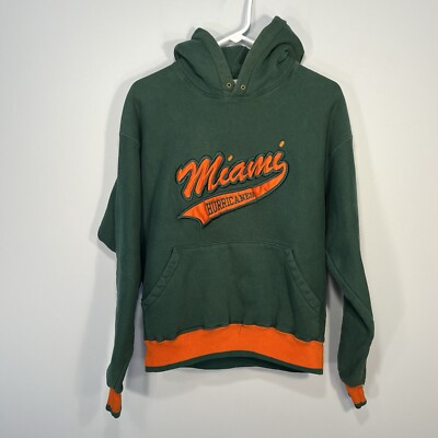 VINTAGE Miami Hurricanes Sweater Womens Large Green Orange