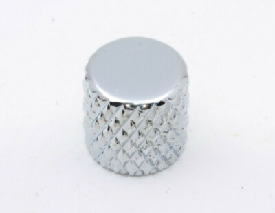 Tele  Metal Flat Top Heavy Knurrled Knob Chrome fits US-1/4''Solidshaft CTS Pots 