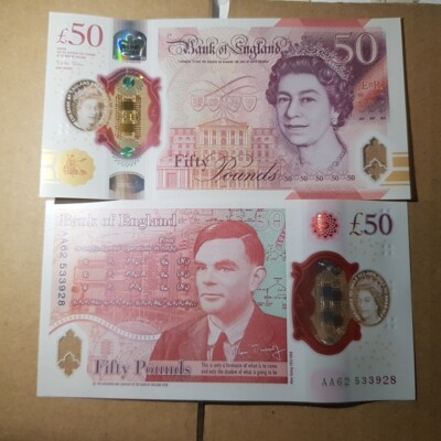 Bank of England one 50 pound Polymer note AA62 serial number x1
