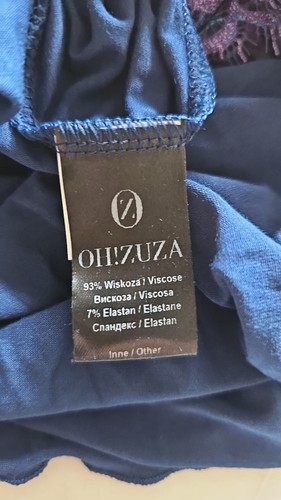 Oh zuza Babydoll Blue Long Dark Blue Dress Size X Large - Picture 6 of 11
