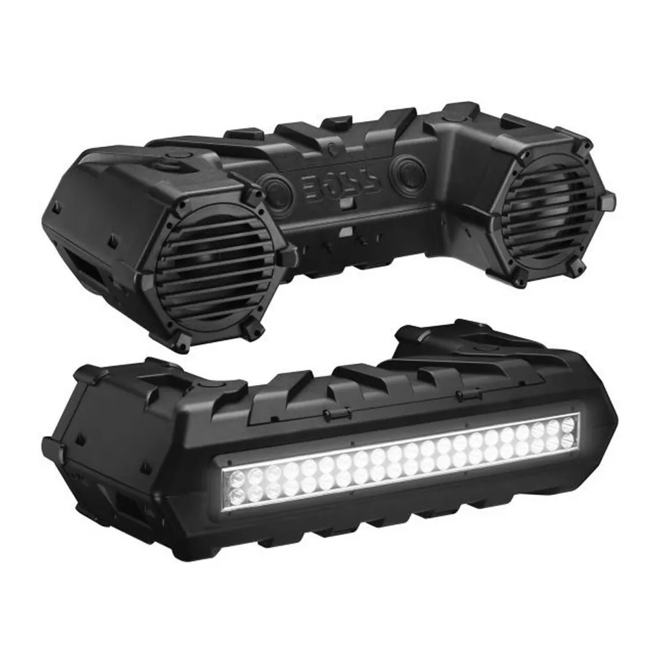 BOSS Bluetooth Amplified All-terrain Sound System 8" Marine Speakers w/ LED Bar - Image 2 of 4