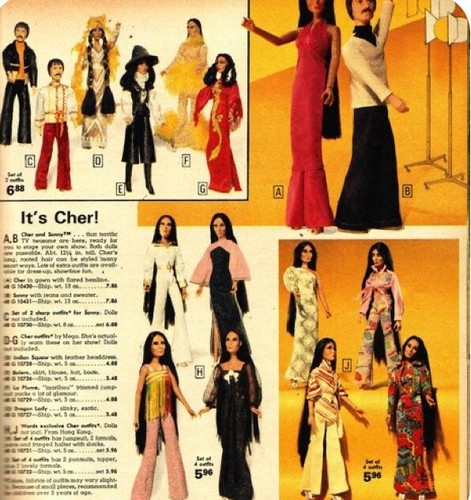 Vintage Cher Ward Mego TV Starz Fashion Doll Clothes Green Glitter Batwing Dress - Picture 16 of 18