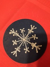Handmade Painted Christmas Ornament / Snowflake / Snow / Blue