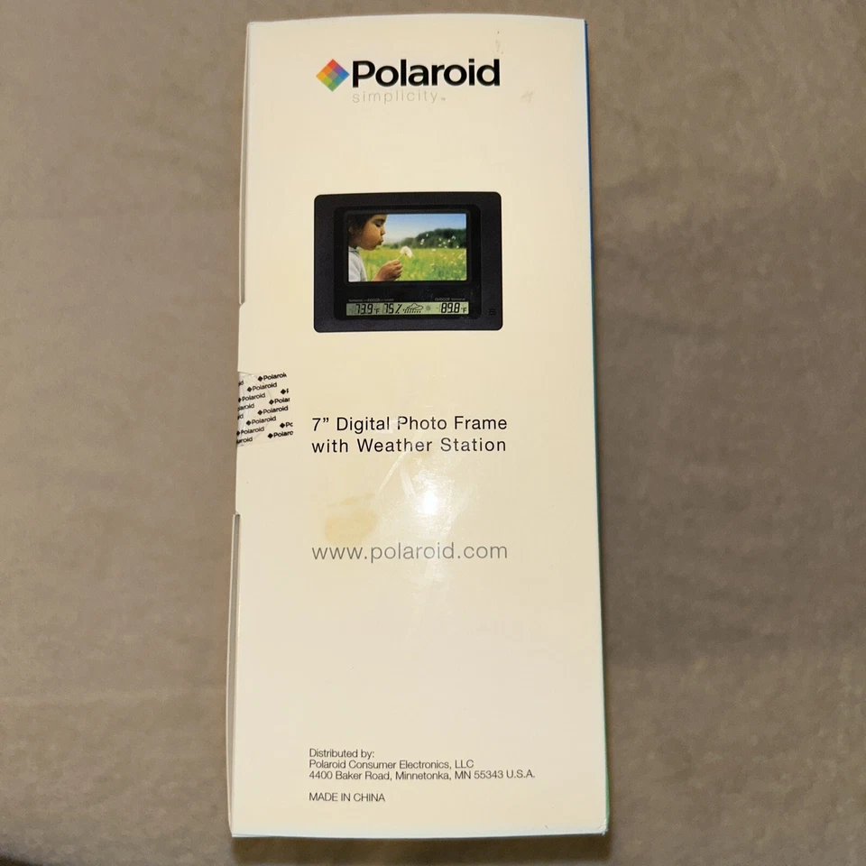 SEALED NEW Polaroid Simplicity 7" Digital Photo Frame Weather Station XSA-00770S - Image 4 of 4