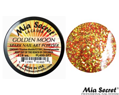 MIA SECRET Spark Nail Art Powder -Golden Moon (SPARK) 1/4 oz