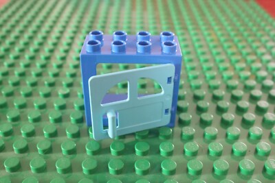 Lego Duplo BLUE Window 2x4 Frame Pane AZURE TEAL Handle Door