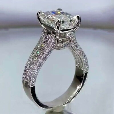Engagement Ring Gorgeous Party Wear Ring 925 Silver Plated 3Ct Simulated Diamond