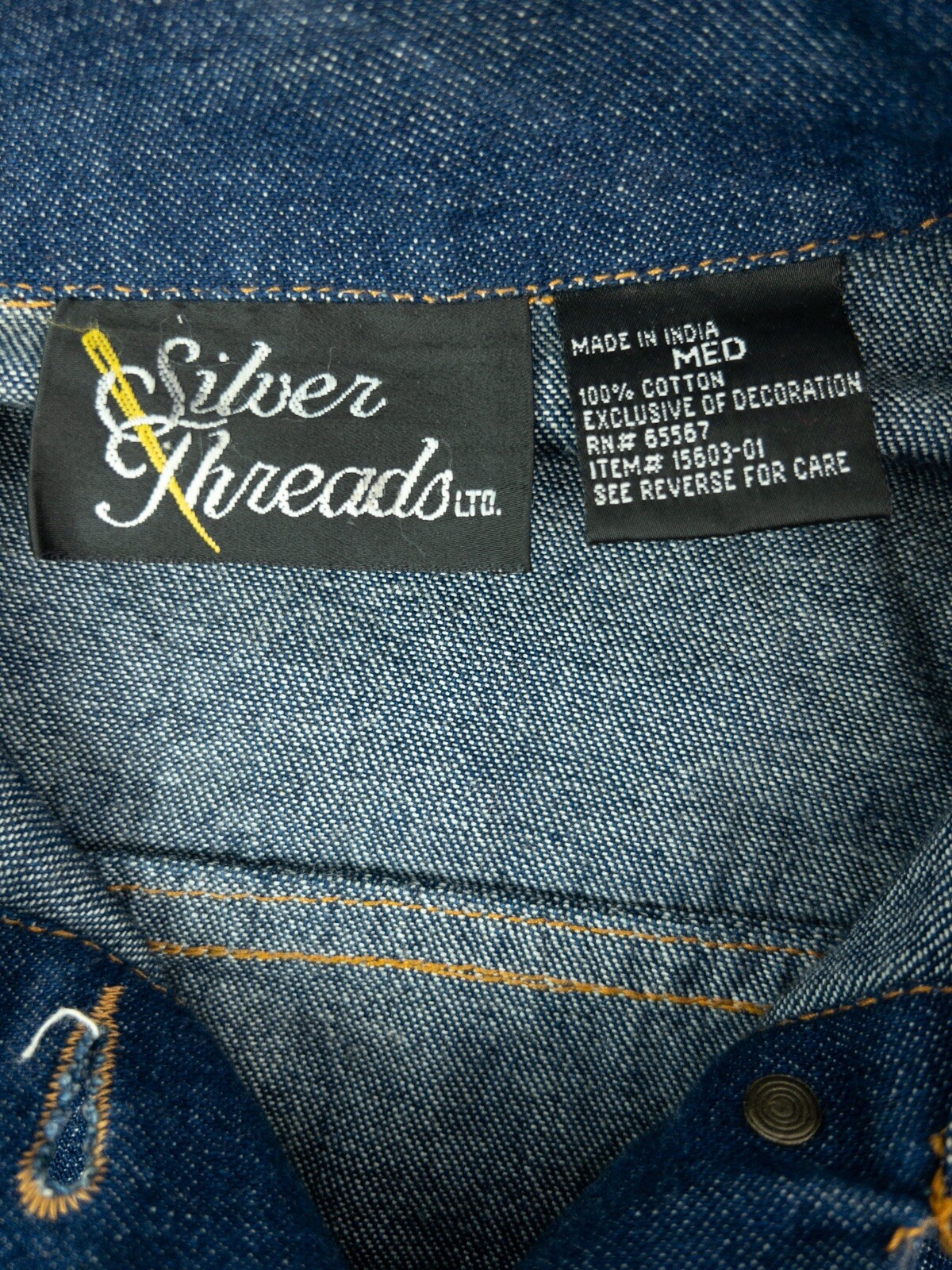 Silver Threads light jacket Embroidered Denim fal… - image 7