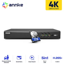 ANNKE 4K 8CH DVR Security Video Record Human Detection Smart Playback H.265+ 2TB