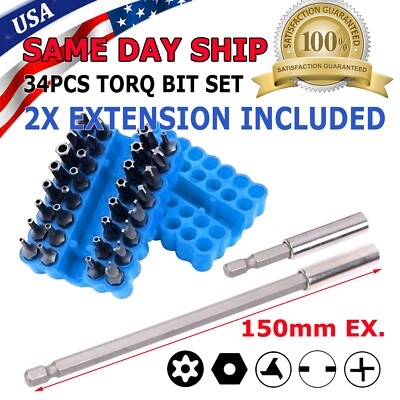 33 Torx Bit Set Tamper Proof Security Torq Hex Star Spanner Tri Wing Screwdriver