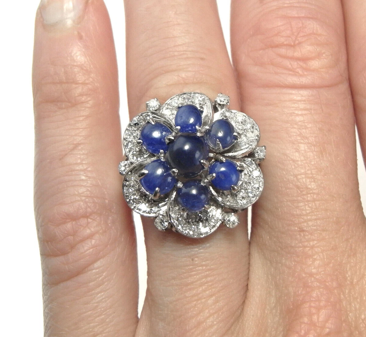 Art Deco Platinum Cabochon Sapphire Ring – Greenleaf & Crosby