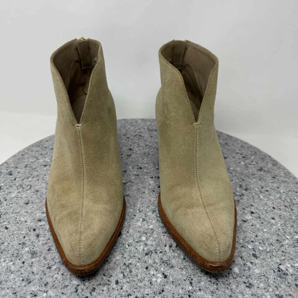 Vince Botas Mujer 6.5 Havana Muesca Gamuza Botines Cuero Tostado Punta Foto 4 de 4