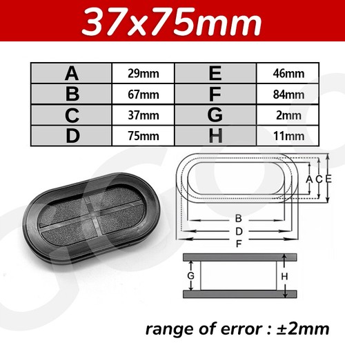 Oval Blanking Grommets Black Rubber Grommet Closed Blind Hole Plug Bung Bungs - Picture 19 of 22