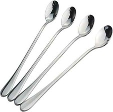 8 Inch Long Handle Spoon Iced Tea Spoons, 4Pcs Coffee Spoon, Premium Stainless