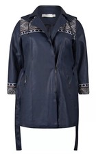 Jean Marc Philippe Rain Jacket/coat Faux Leather Plus Size20/22 Navy Blue Color