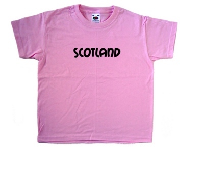 Schottland Text Rosa Kinder T-Shirt