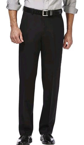 Haggar Dress Pant Men 40 x 32 Classic Fit Premium Expandable Waist Black No Iron - 第 1/12 張圖片