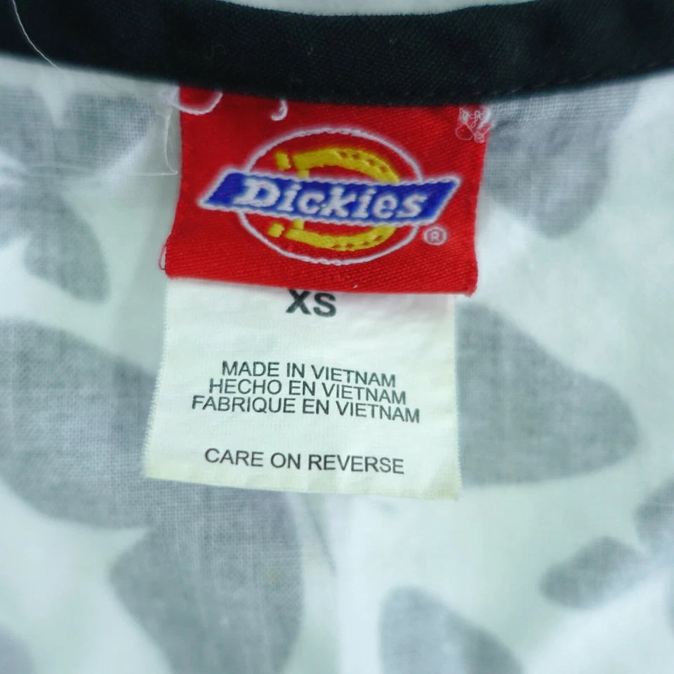 Blusa Médica Dickies Mujer XS Patrón Mariposa Negra Blanca Manga Corta Algodón Foto 2 de 4