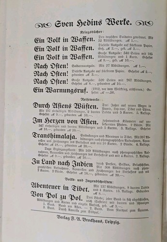 Nach Often by Sven Hedin, Hardcover Written In German 1916 - Picture 12 of 14