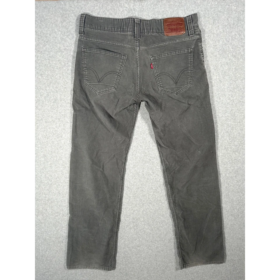 Levis 549 Low Loose Gray Corduroy Pants Mens 34x34 Charcoal Skater Baggy Y2K - Image 4 of 4