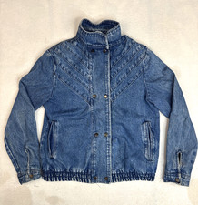 Vintage 80s Pleated Denim Jacket - Women's Medium