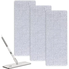 Reusable Microfiber Flat Mop Pads Washable Refill 3PCS Cleaning Heads for