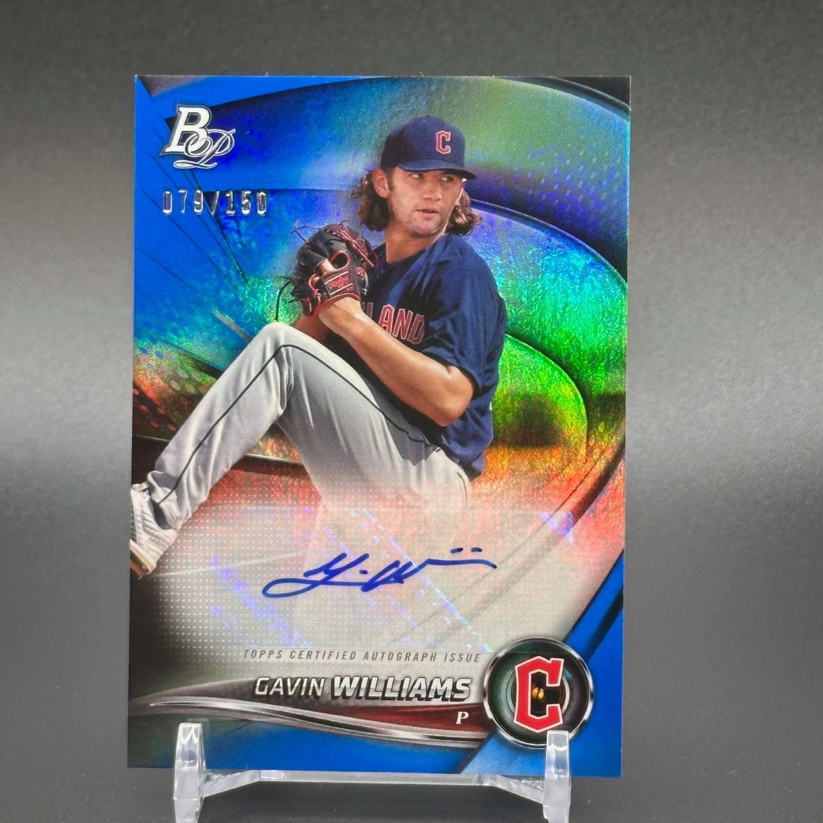 Gavin Williams 2022 Bowman Platinum Autograph Blue #'d /150 Auto #TOP-31 Rookie