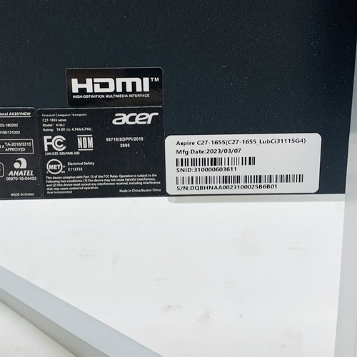 Acer Aspire C27-1655 27" FHD i3-1115G4 3.0GHz 12GB RAM 512GB SSD Win11 AIO PC - Picture 6 of 9