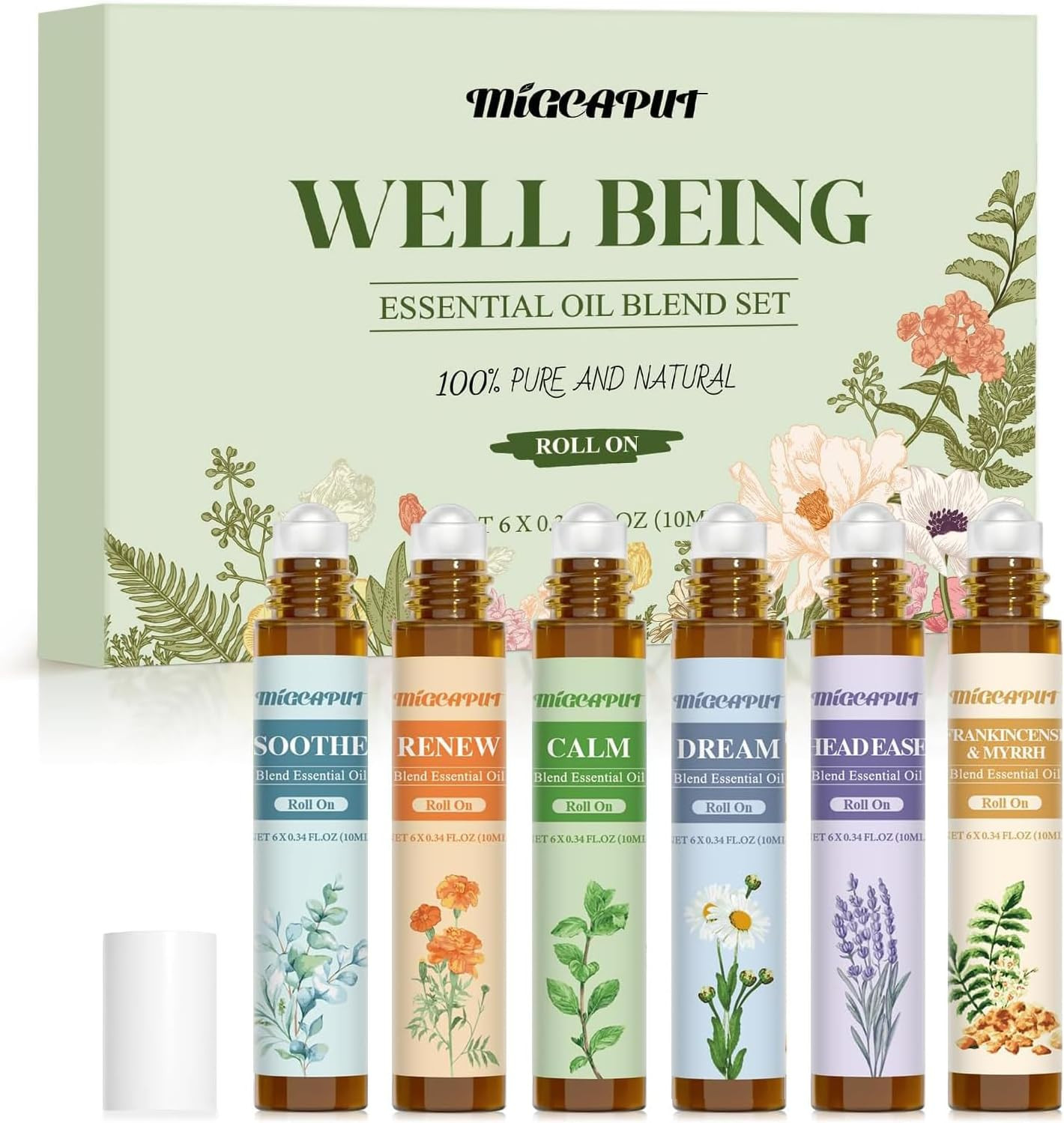 Viaggio Sensoriale: Set 6 Oli Essenziali Roll-On Naturali - 10ml