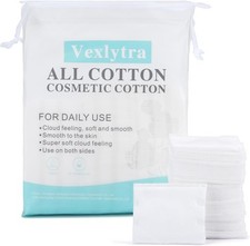 Square Cotton Pads for Makeup Remover, 100 Pure Cotton, Hypoallergenic,...