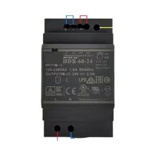 HDR-60-24 Industrial DIN Rail Power Supply 24V 2.5A 60W, 85-264VAC Input with