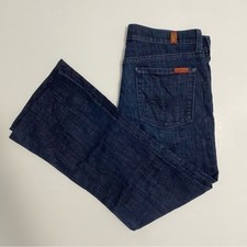 7 for all Mankind Women's Charlize Flared Denim Blue Jeans Size 29 Western Boho