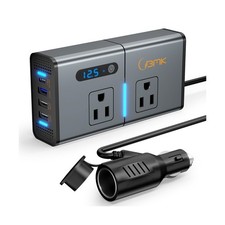 200W 7-in-1 Car Power Inverter DC 12V to 110V AC with PD 27W USB-C QC 3.0, ...