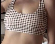Women s Joy Lab Brown Gingham Sports Bra Size...