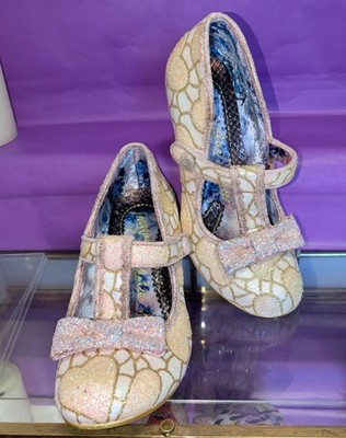 Irregular Choice Lazy River Heel Shoe White Pink Glitter Sparkle Size EU 38