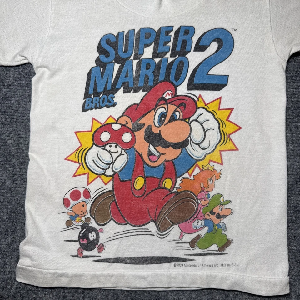 Camisa Vintage 1989 Super Mario Bro 2 Juvenil Niño Nintendo 4-5T Foto 2 de 4
