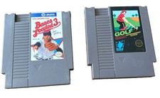 2 NES Games Ryne Sandberg Bases Loaded 3 & Golf Nintendo Cartridge Only