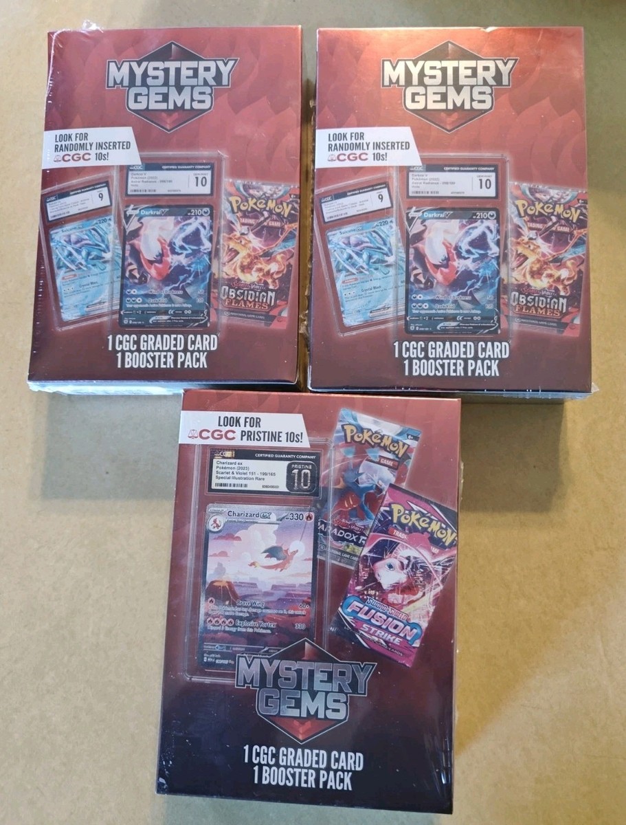 3x 2025 Pokemon Mystery Gems Box Lot (1x CGC Graded Card + 1