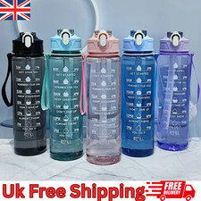 Sports Water Bottle Gym Travel Drinking Leakproof Bottle With Straw BPA-Free UK
