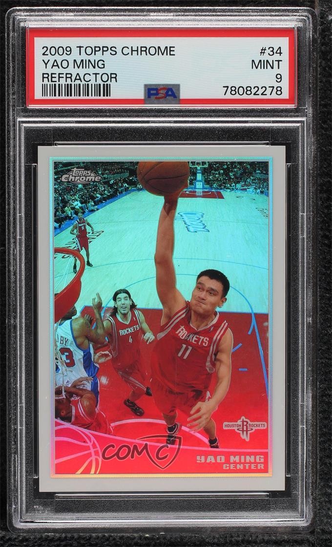 2009-10 Topps Chrome Refractor 442/500 Yao Ming #34 PSA 9 MINT HOF 2w0
