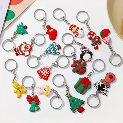 10 x Weihnachts Schlüsselanhänger - Strumpffüller / Partytütenpreise / Restposten Schlüsselanhänger