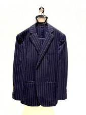 canonico 2P navy stripe suit flannel suit